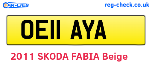 OE11AYA are the vehicle registration plates.