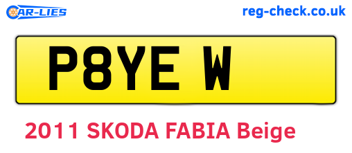 P8YEW are the vehicle registration plates.