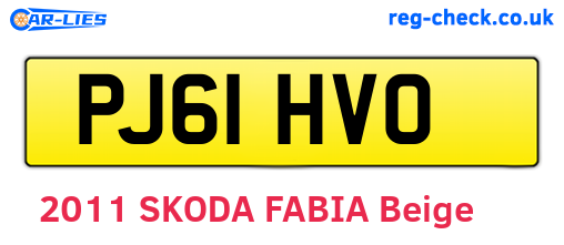 PJ61HVO are the vehicle registration plates.