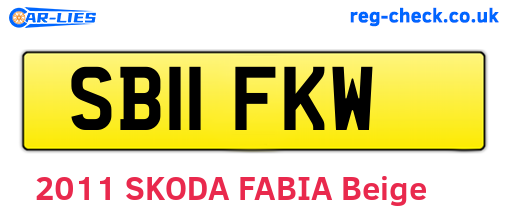 SB11FKW are the vehicle registration plates.