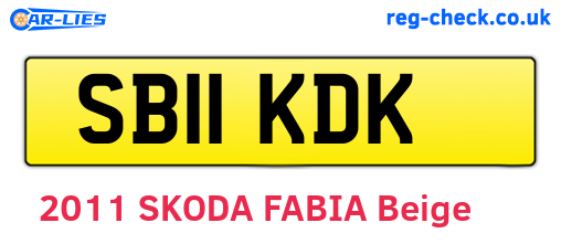 SB11KDK are the vehicle registration plates.