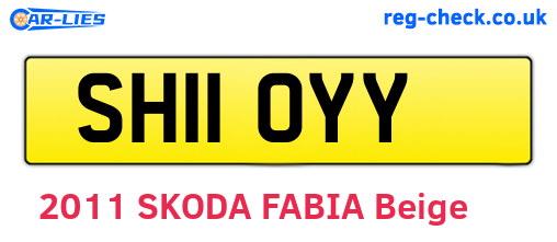 SH11OYY are the vehicle registration plates.