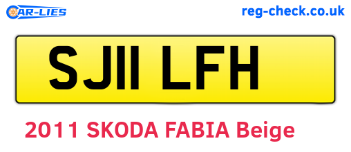 SJ11LFH are the vehicle registration plates.