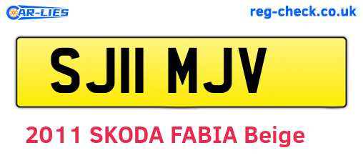 SJ11MJV are the vehicle registration plates.
