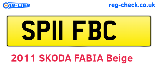 SP11FBC are the vehicle registration plates.