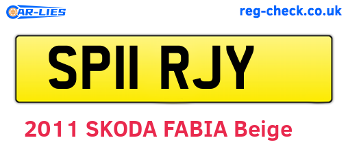 SP11RJY are the vehicle registration plates.