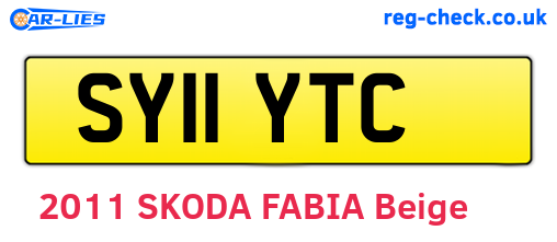 SY11YTC are the vehicle registration plates.