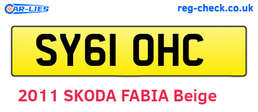 SY61OHC are the vehicle registration plates.