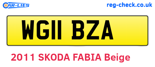 WG11BZA are the vehicle registration plates.
