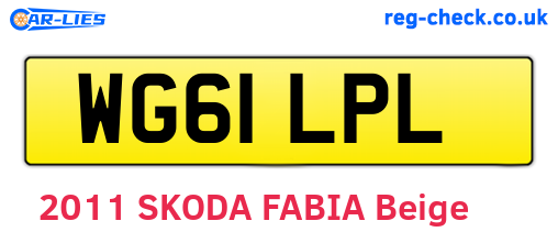 WG61LPL are the vehicle registration plates.