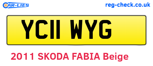 YC11WYG are the vehicle registration plates.