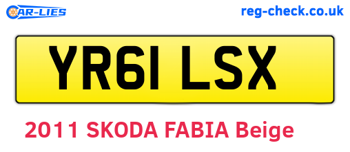 YR61LSX are the vehicle registration plates.