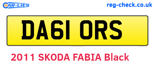 DA61ORS are the vehicle registration plates.