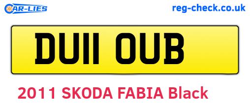 DU11OUB are the vehicle registration plates.