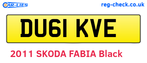 DU61KVE are the vehicle registration plates.
