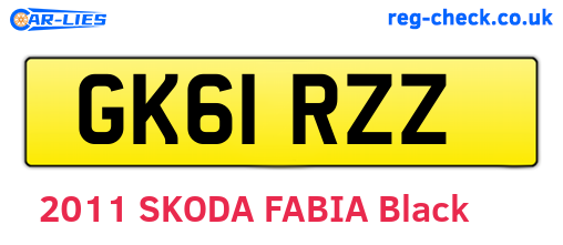 GK61RZZ are the vehicle registration plates.