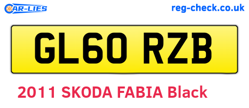 GL60RZB are the vehicle registration plates.