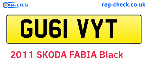 GU61VYT are the vehicle registration plates.