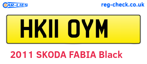 HK11OYM are the vehicle registration plates.
