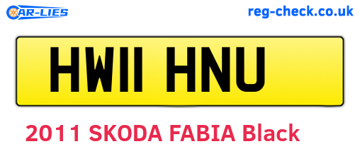 HW11HNU are the vehicle registration plates.