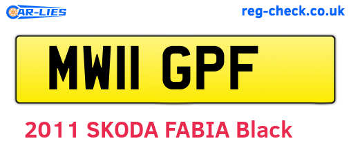 MW11GPF are the vehicle registration plates.