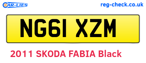 NG61XZM are the vehicle registration plates.