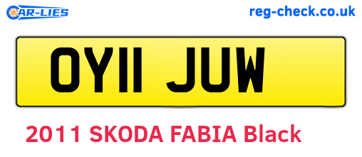 OY11JUW are the vehicle registration plates.
