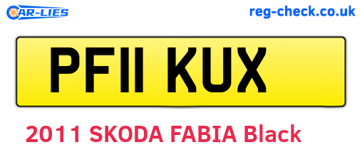 PF11KUX are the vehicle registration plates.