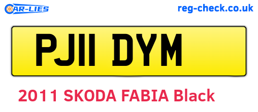 PJ11DYM are the vehicle registration plates.