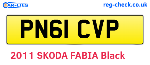PN61CVP are the vehicle registration plates.