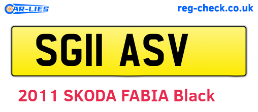 SG11ASV are the vehicle registration plates.