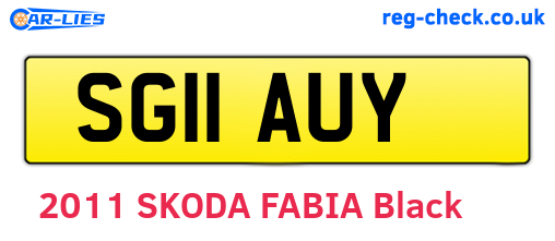 SG11AUY are the vehicle registration plates.