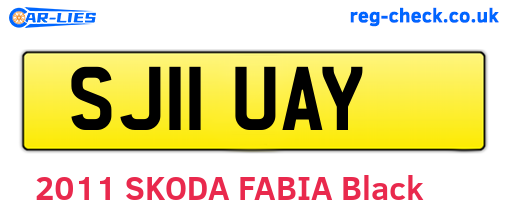 SJ11UAY are the vehicle registration plates.