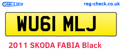 WU61MLJ are the vehicle registration plates.