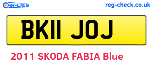 BK11JOJ are the vehicle registration plates.