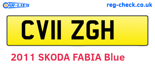 CV11ZGH are the vehicle registration plates.