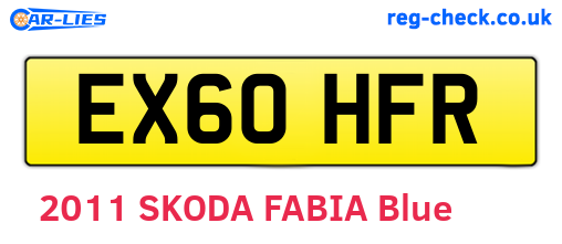 EX60HFR are the vehicle registration plates.