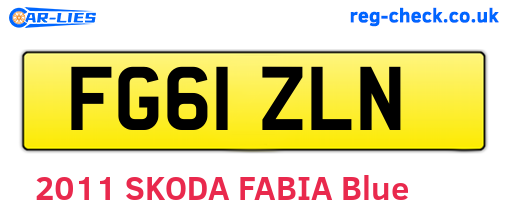 FG61ZLN are the vehicle registration plates.