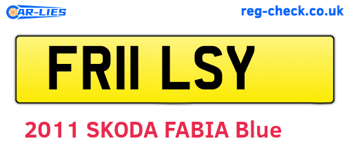 FR11LSY are the vehicle registration plates.