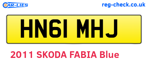 HN61MHJ are the vehicle registration plates.