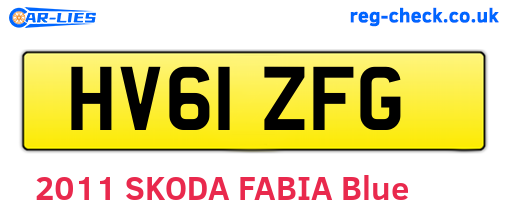 HV61ZFG are the vehicle registration plates.