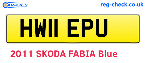 HW11EPU are the vehicle registration plates.
