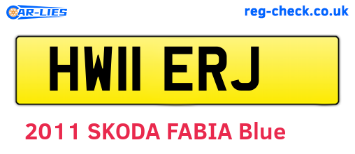 HW11ERJ are the vehicle registration plates.