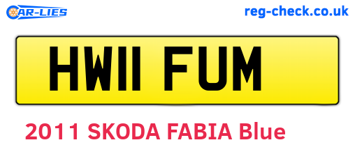 HW11FUM are the vehicle registration plates.