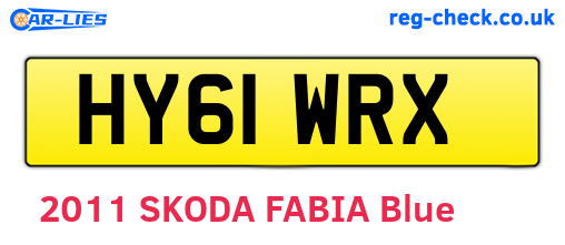 HY61WRX are the vehicle registration plates.