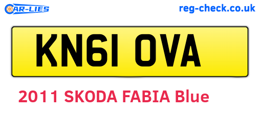 KN61OVA are the vehicle registration plates.