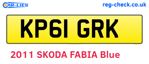 KP61GRK are the vehicle registration plates.