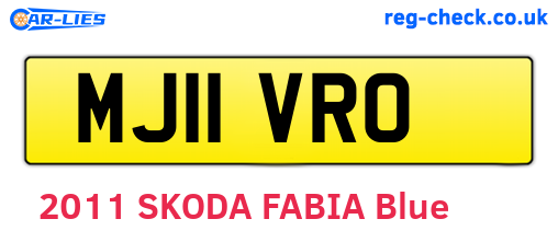 MJ11VRO are the vehicle registration plates.