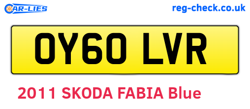 OY60LVR are the vehicle registration plates.