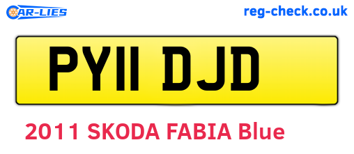 PY11DJD are the vehicle registration plates.
